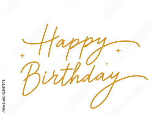 Happy Birthday to You logo design, Happy Birthday golden handwritten logo design for print. vector illustration isolated