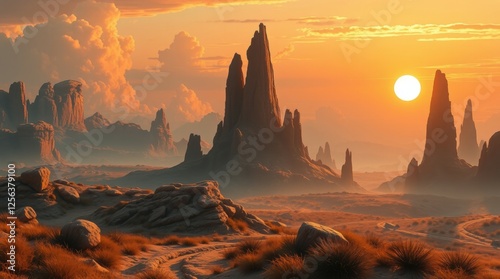 Wallpaper Mural Illustration of desert land Torontodigital.ca