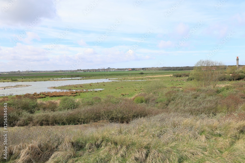 Blick auf die Küstenlandschaft von Nieuwvliet-Bad in den Niederlanden Blick auf die Küstenlandschaft von Nieuwvliet-Bad in den Niederlanden
