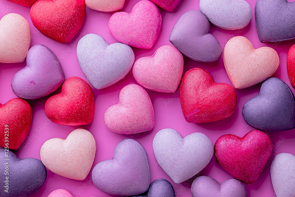 Obraz premium Pastel Valentine's Day Heart Pattern Background