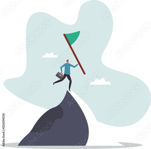 Leadership to reach business goal, career achievement or company best performance worker winner .business concept.flat character.