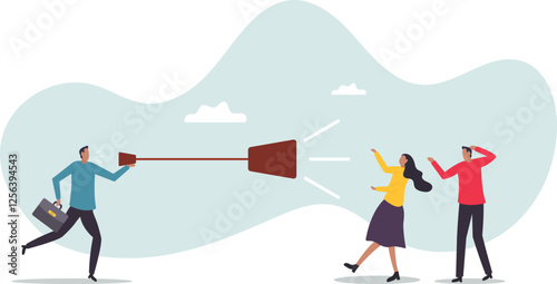 Effective communication, clear and concise message, leadership skill to communicate with team.business concept.flat character.
