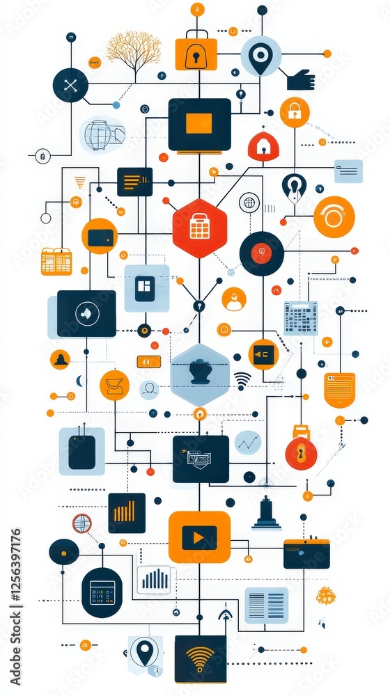 A collection of connected icons and interface elements displayed in an organized layout, symbolizing digital interaction, technology, and user engagement in a sleek design. A collection of connected icons and interface elements displayed in an organized layout, symbolizing digital interaction, technology, and user engagement in a sleek design.