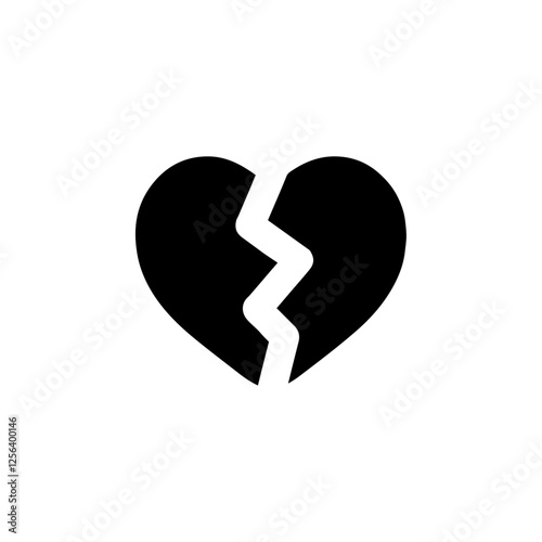 broken heart icon Simple thin line logo