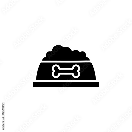 dog food icon Simple thin line logo