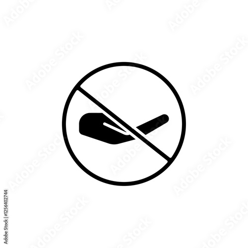 no begging icon Simple thin line logo