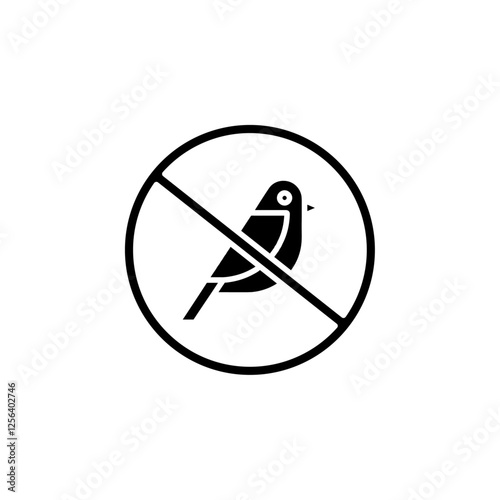 no bird icon Simple thin line logo