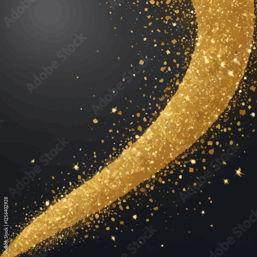 A luxurious, gold glitter backdrop perfect for celebrations such as weddings, birthdays or award ceremonies. It adds a premium touch to any event with its bright yellow glitter wallpaper effect.