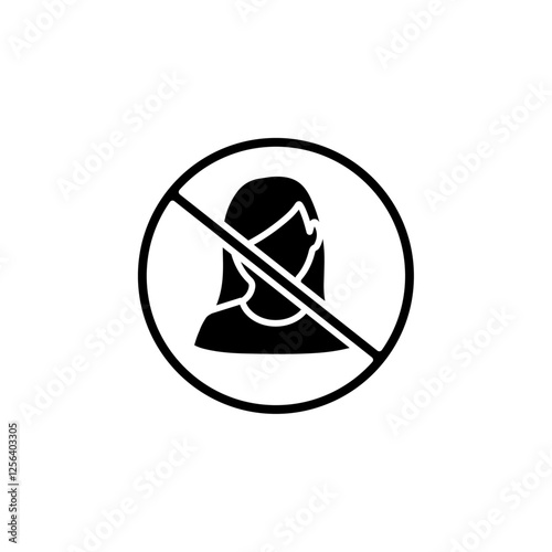 no female icon Simple thin line logo