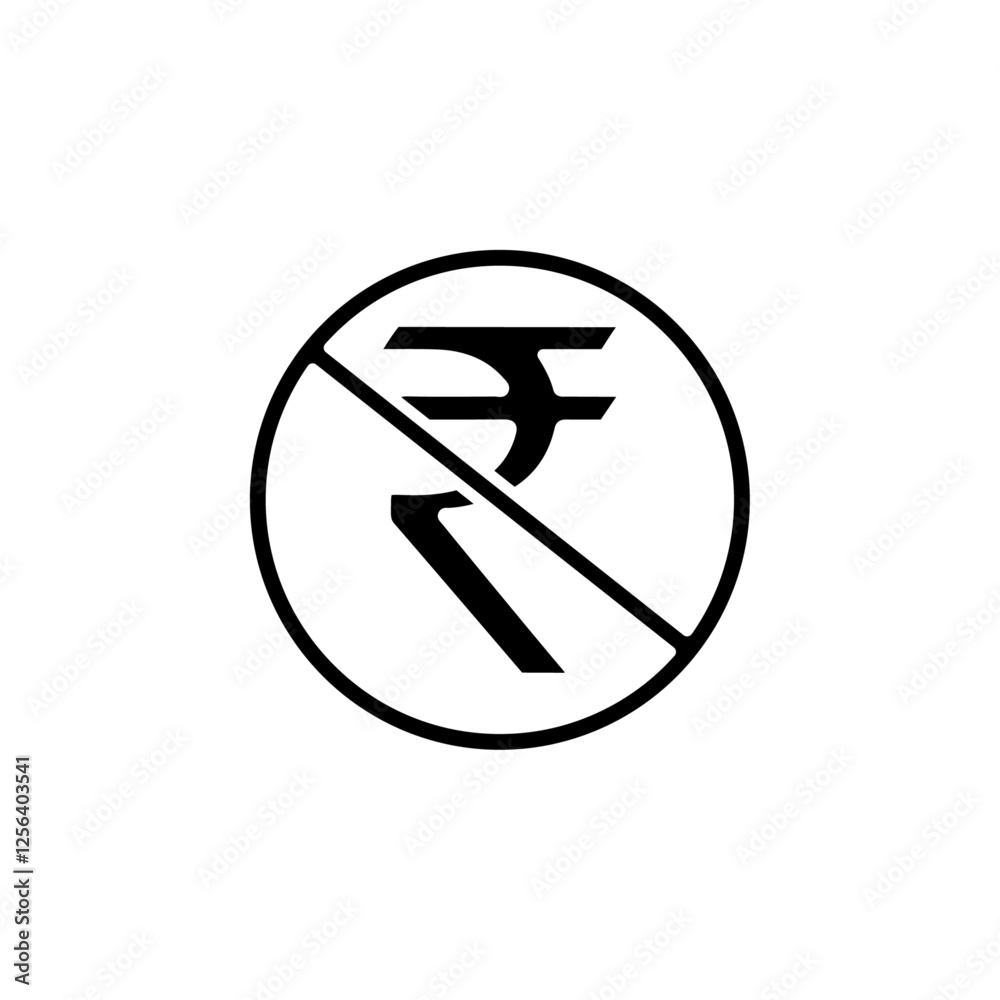 no indian currency icon Simple thin line logo no indian currency icon Simple thin line logo