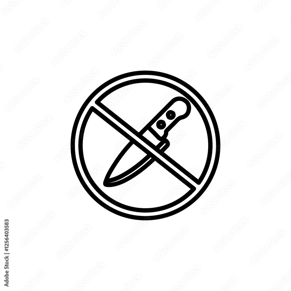 no knife icon Simple thin line logo no knife icon Simple thin line logo