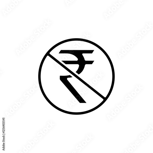Free Download no indian currency icon Simple thin line logo - GFXLoad