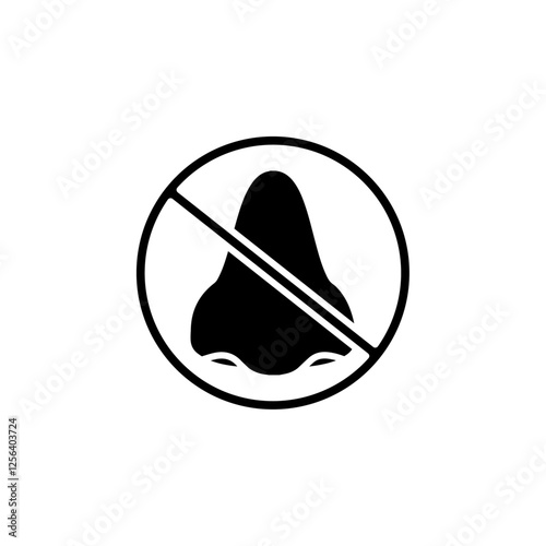 no nose icon Simple thin line logo