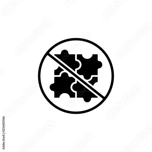 no puzzle icon Simple thin line logo