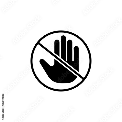 no stop icon Simple thin line logo