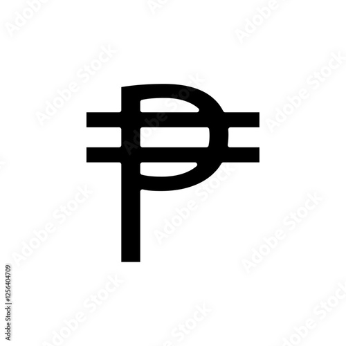 philippine currency icon Simple thin line logo