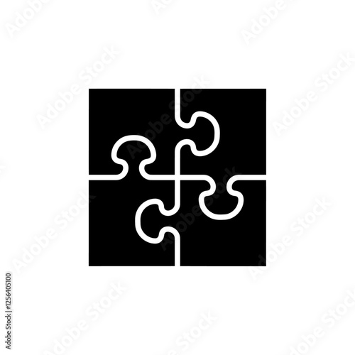 puzzle icon Simple thin line logo