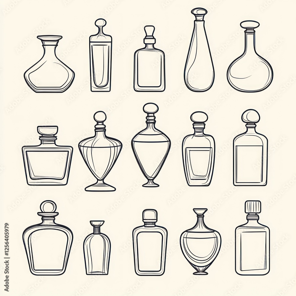 Collection of Various Perfume Bottle Designs Collection of Various Perfume Bottle Designs