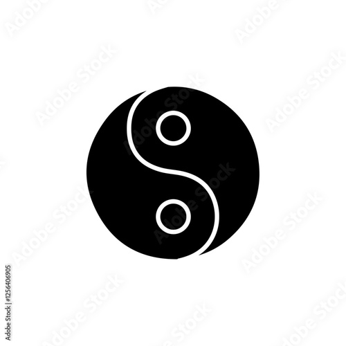 ying yang icon Simple thin line logo
