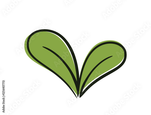 Seedling sprout illustration. Spring, planting and nature design element. Isolated vector image