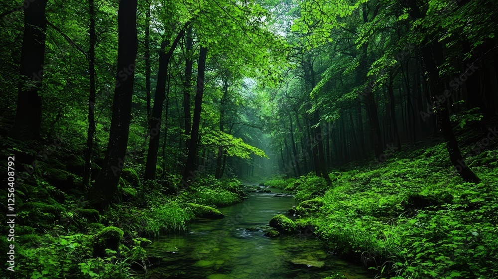 Serene Forest Stream A Tranquil Green Haven Serene Forest Stream A Tranquil Green Haven