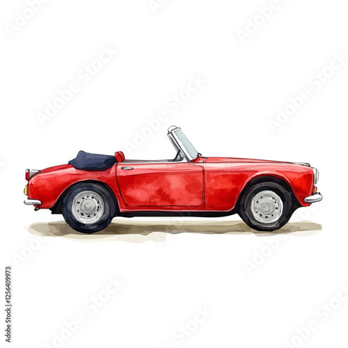 Wallpaper Mural Triumph TR6 Watercolor Flat Illustration | Classic Sports Car Artwork for Logos & Digital Designs  
 Torontodigital.ca