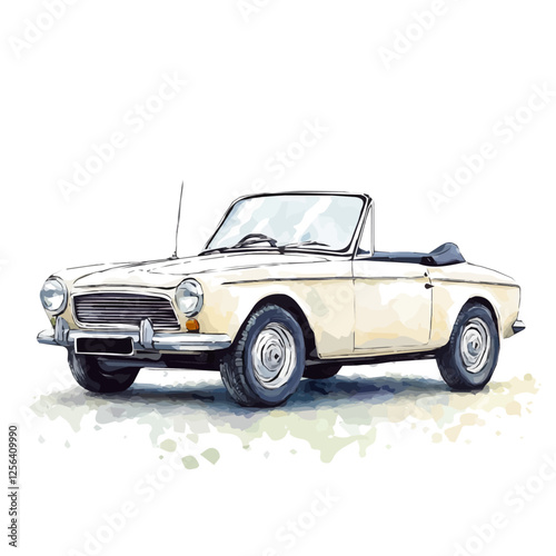 Wallpaper Mural Triumph TR6 Watercolor Flat Illustration | Classic Sports Car Artwork for Logos & Digital Designs  
 Torontodigital.ca