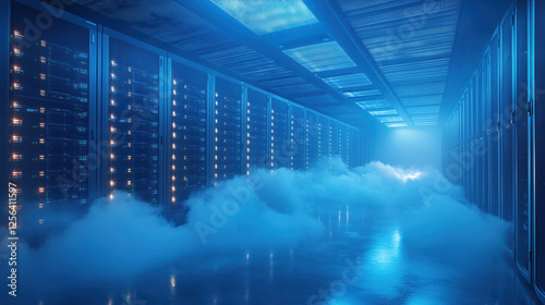 Server room is filling with smoke during a fire suppression test photo