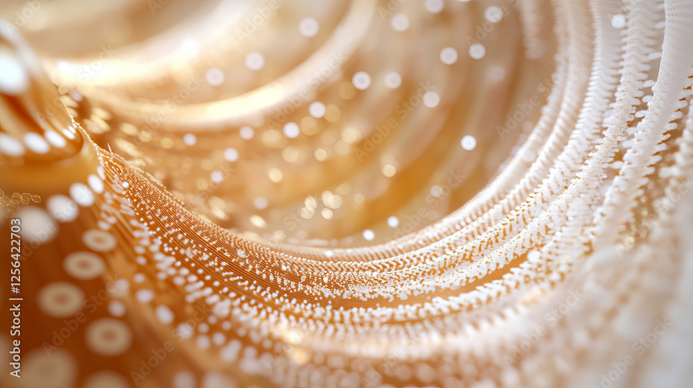 Dance of the particles. The dancer consists of circles and points. Vector illustration.