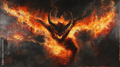 Infernal Blaze: A fiery demon engulfed in flames