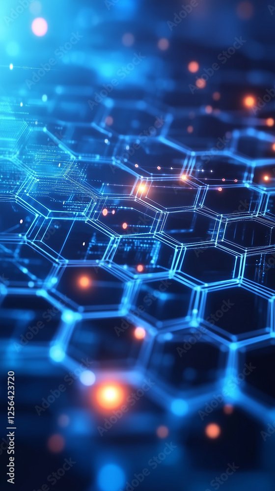 Obraz premium Blue hexagon background