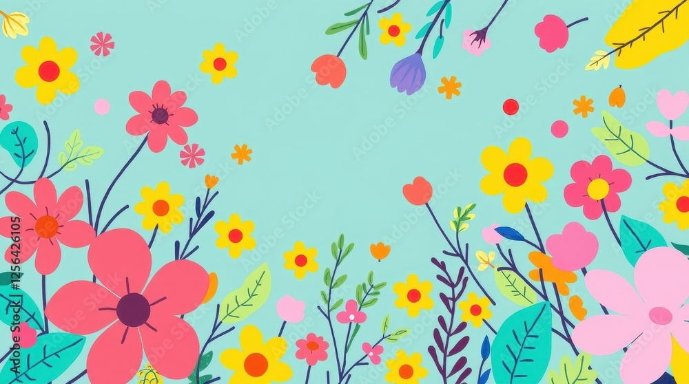 custom made wallpaper toronto digitalColorful Floral Background Illustration