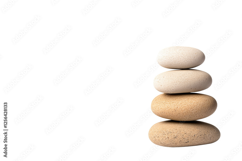 Stack of four rocks on a white background Stack of four rocks on a white background