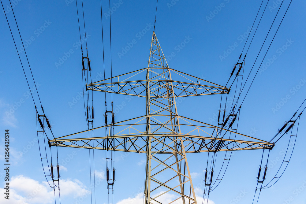Hochspannungsmast Doppelsystem Energieübertragung Hochspannungsmast Doppelsystem Energieübertragung