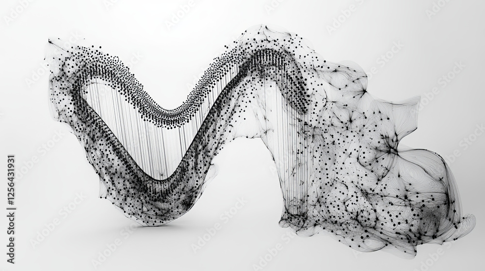 Naklejka premium Harp of the particles. Harp consists of circles and points. Vector illustration.