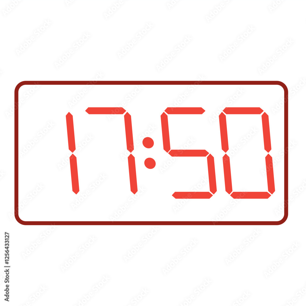 Business-style clock displaying 17:50 PM on a high-tech mobile screen. Business-style clock displaying 17:50 PM on a high-tech mobile screen.