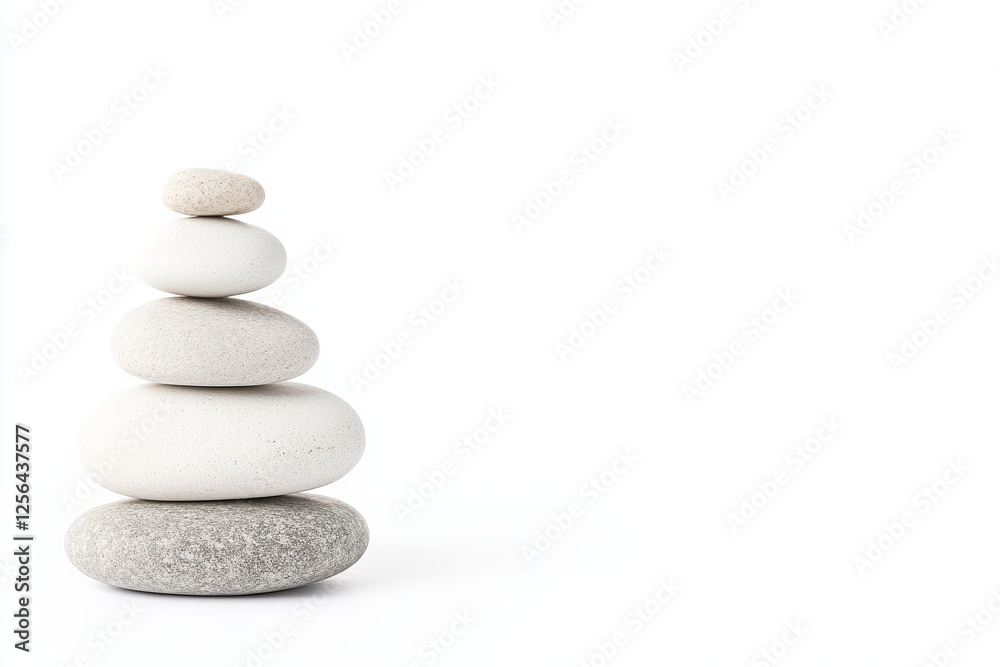 Stack of white rocks on a white background Stack of white rocks on a white background