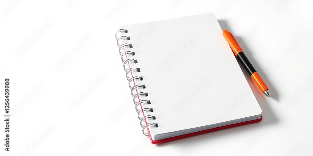 Blank Notebook and Pen on Desk Accessories Blank Notebook and Pen on Desk Accessories