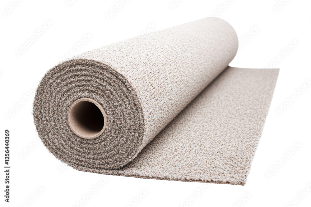 Roll of carpet is shown on a white background