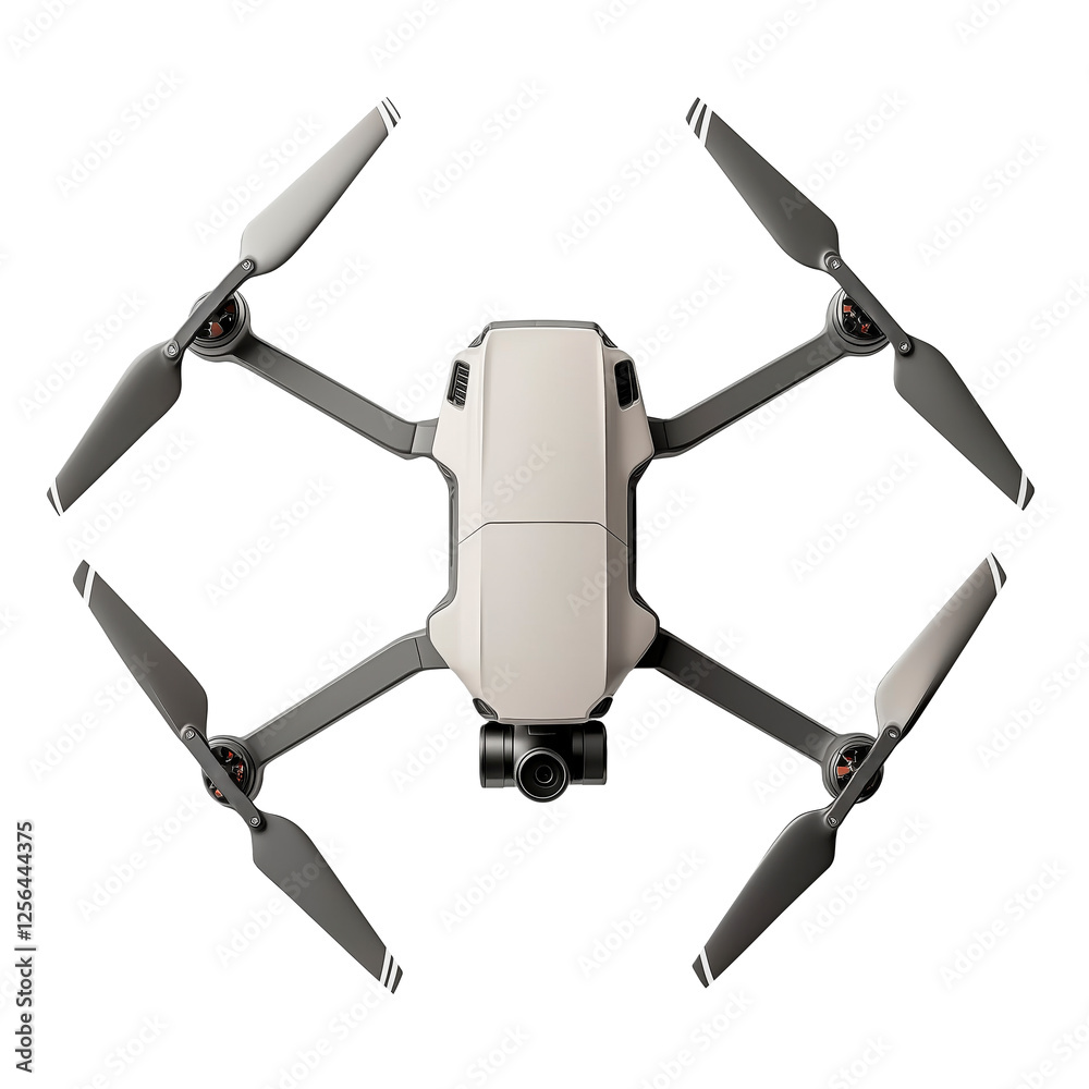 Quadcopter drone with a camera isolated on a transparent background. Compact foldable design with four propellers, suitable for aerial photography and videography projects. Quadcopter drone with a camera isolated on a transparent background. Compact foldable design with four propellers, suitable for aerial photography and videography projects.