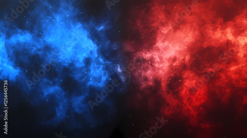 Wallpaper Mural Cosmic nebula gradients in crimson and azure for widescreen backgrounds. Crimson Nebulas. Illustration Torontodigital.ca