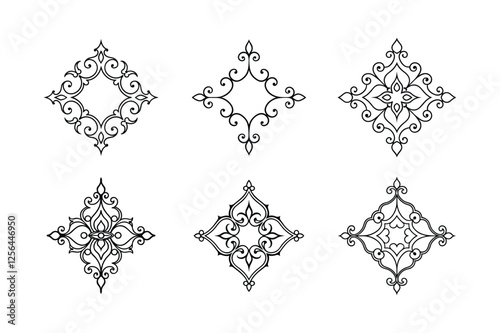 set of ornamental elements
