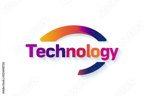 Free Download Creative vector logo design showcasing the word Technology with a vibrant gradient effect - GFXLoad