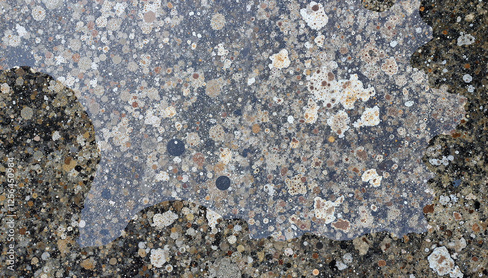 Textured granite surface with lichen patterns, nature's artistry Textured granite surface with lichen patterns, nature's artistry