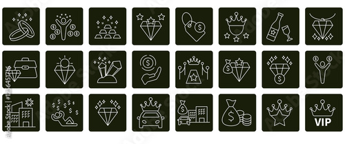 Luxury icons set. Set of editable stroke icons.Set of Luxury