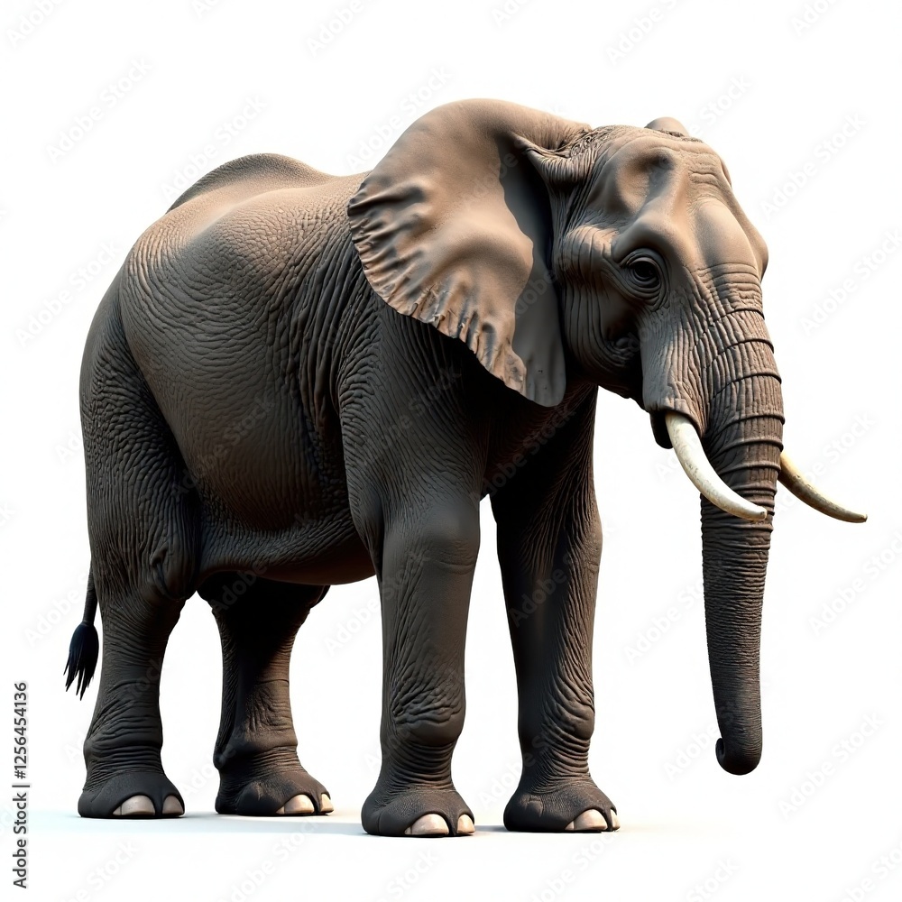 Obraz premium Elephant Side and Front View - Realistic AI Image