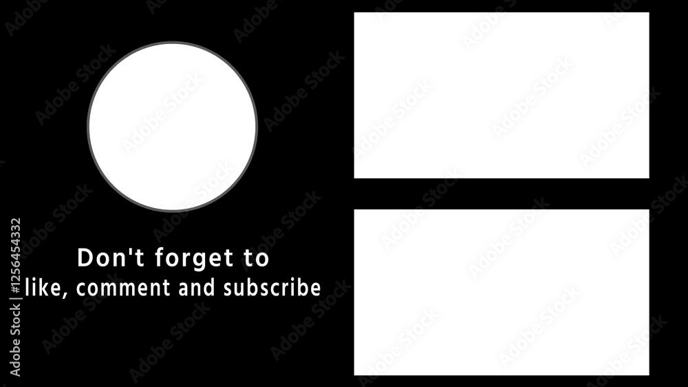 Video End screen animation with placeholder for social media