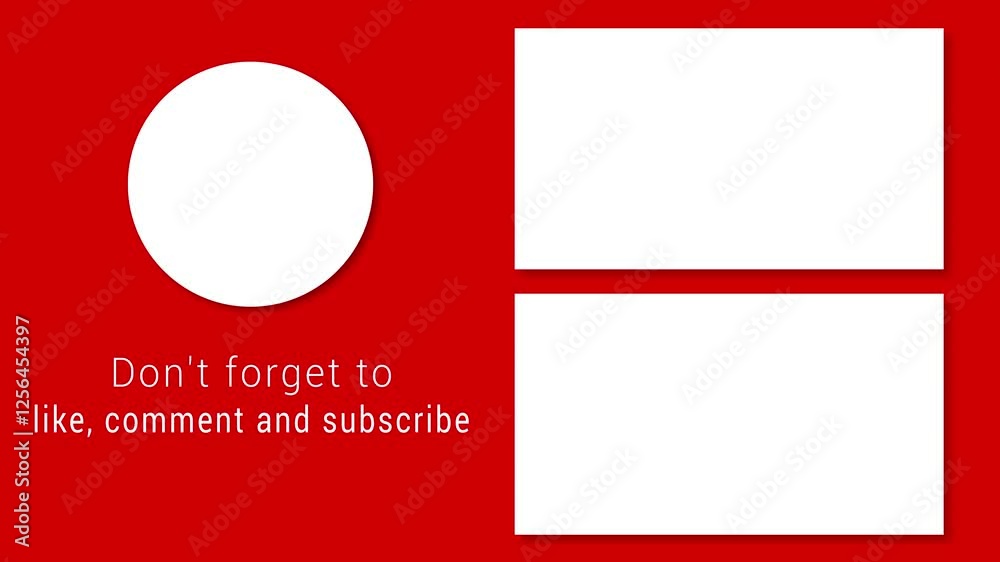 Video End screen animation with placeholder for social media
