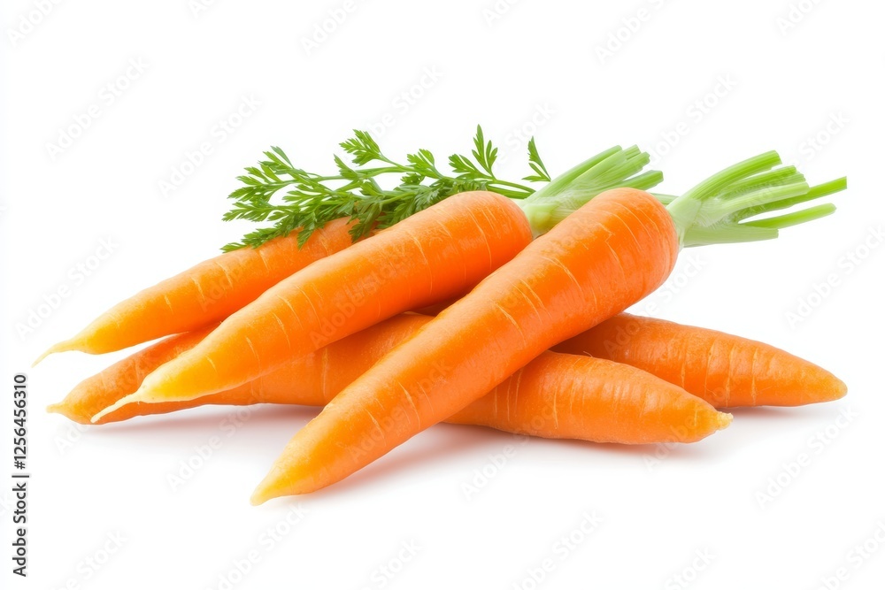 Bunch of carrots with green leaves on top Bunch of carrots with green leaves on top