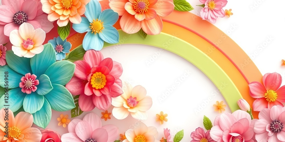 Fototapeta premium Ethereal Floral Tapestry: Pastel Hues for Mother's Day